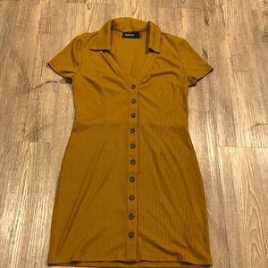 MINKPINK Ribbed Button Front Dress